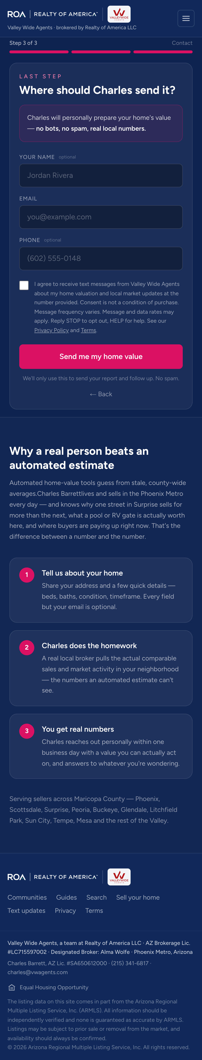 Home-valuation form step 3